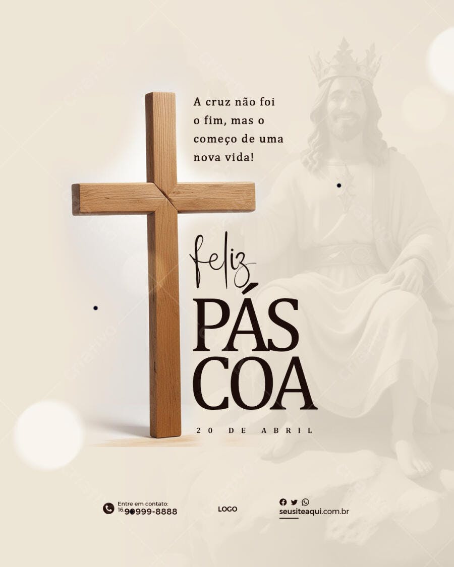 Flyer Páscoa 20 de Abril PSD Editável