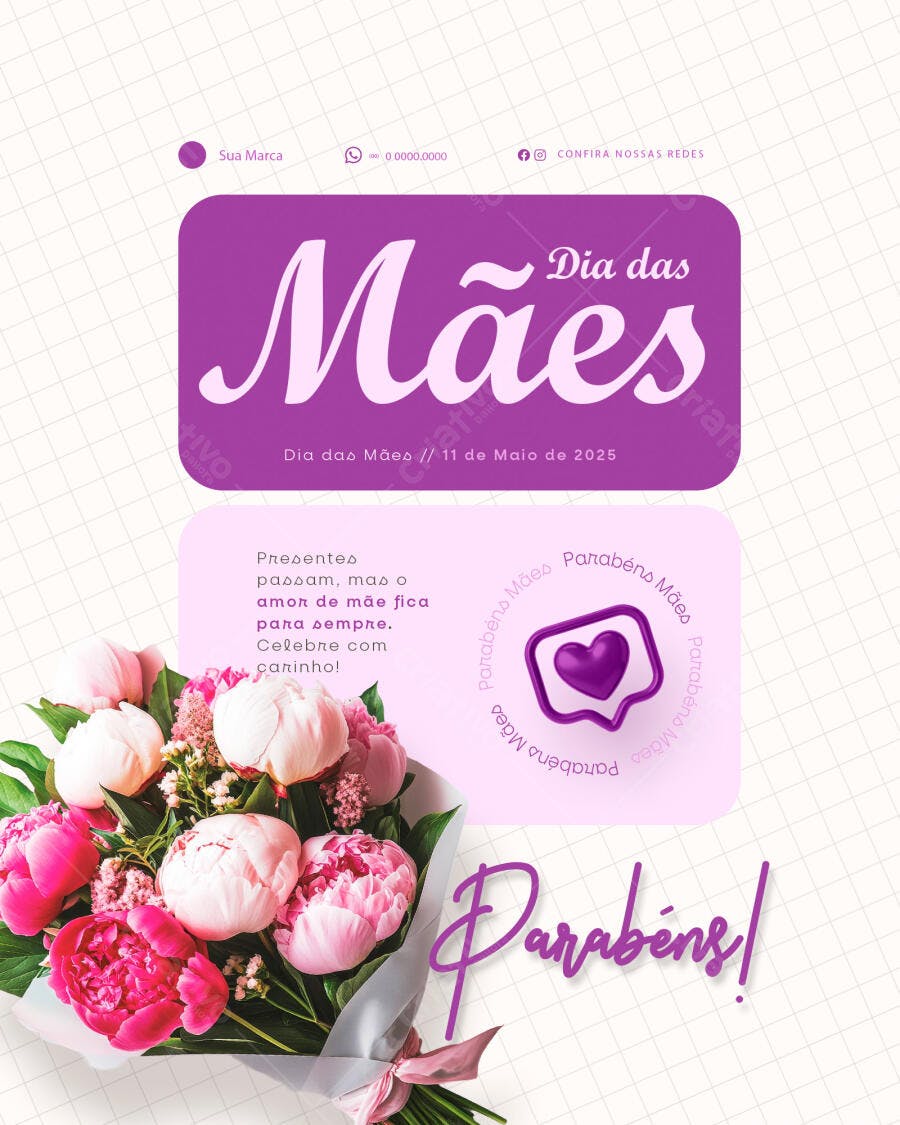 Flyer Dia das Mães 11 de Maio PSD Editável