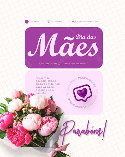 Dia das Mães Parabéns pelo seu dia Mãe social media feed (10)