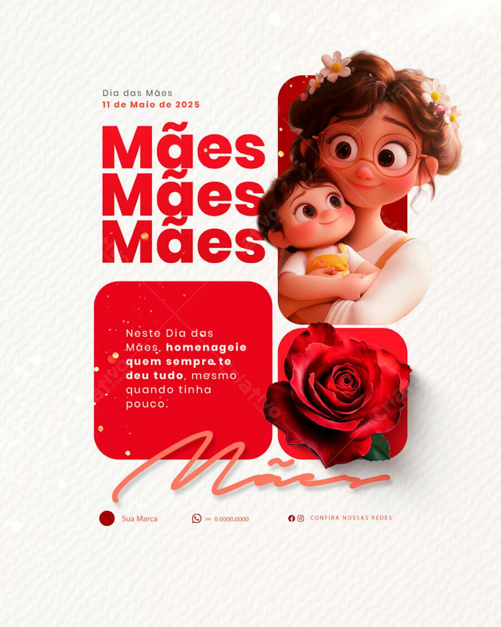 Dia das Mães Parabéns pelo seu dia Mãe social media feed (5)