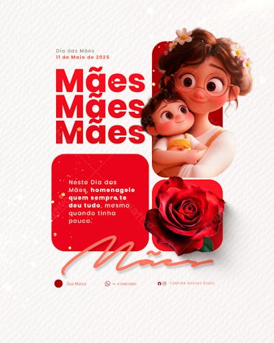 Dia das Mães Parabéns pelo seu dia Mãe social media feed (5)