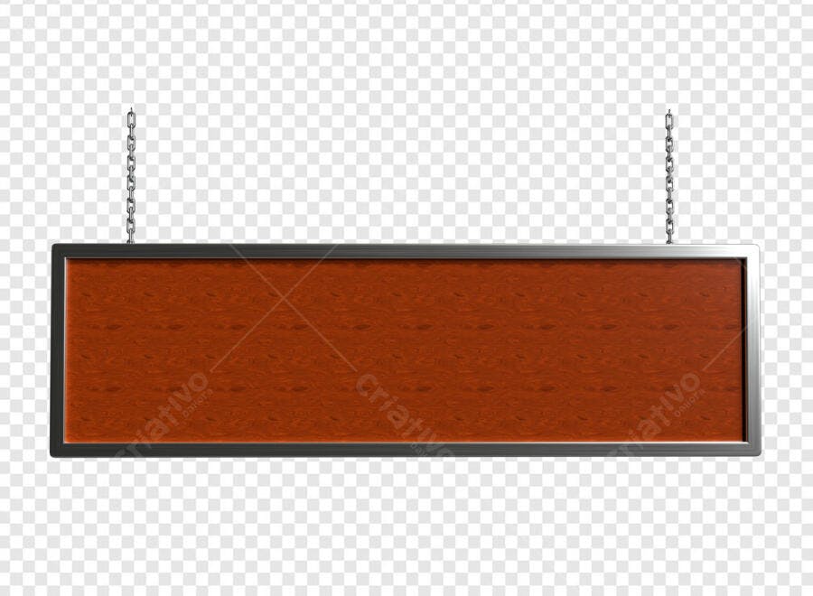 Placa Suspensa Marrom PSD Editável