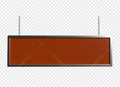 PLACA MADEIRA RETANGULAR COMPRIDA COM CORRENTE 3