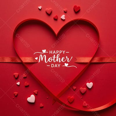 Fundo Vermelho para Arte de Dia das Mães
