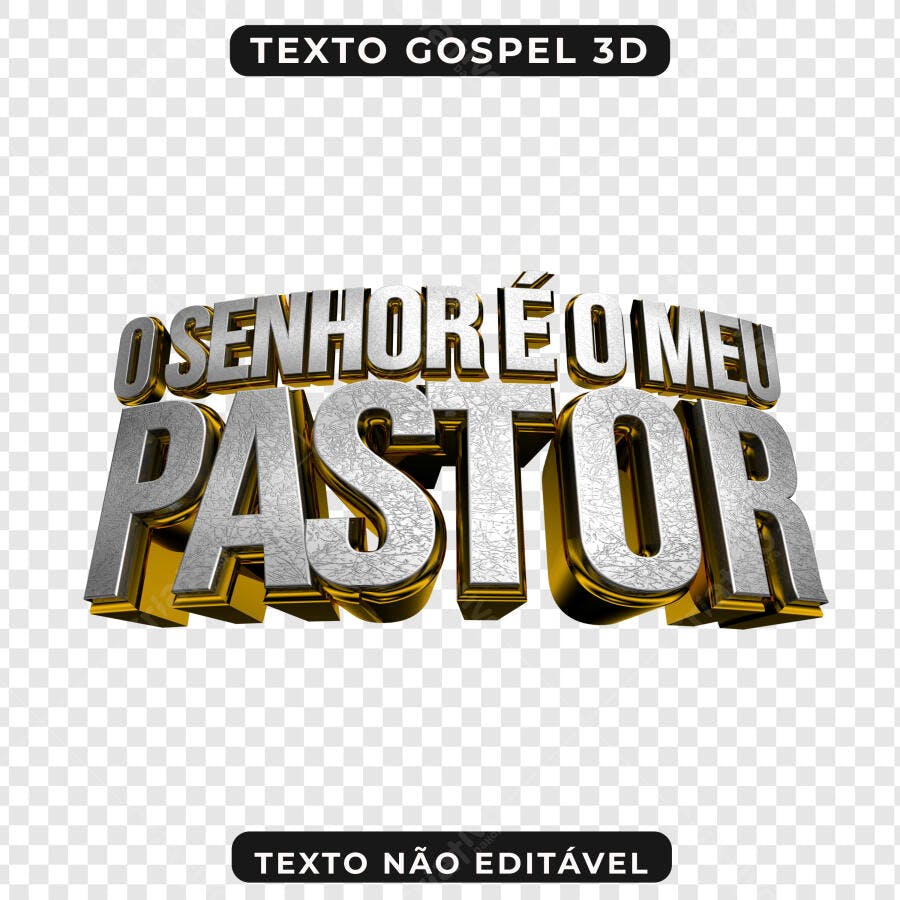 Texto Gospel 3D O Senhor é o meu Pastor PNG com fundo transparente
