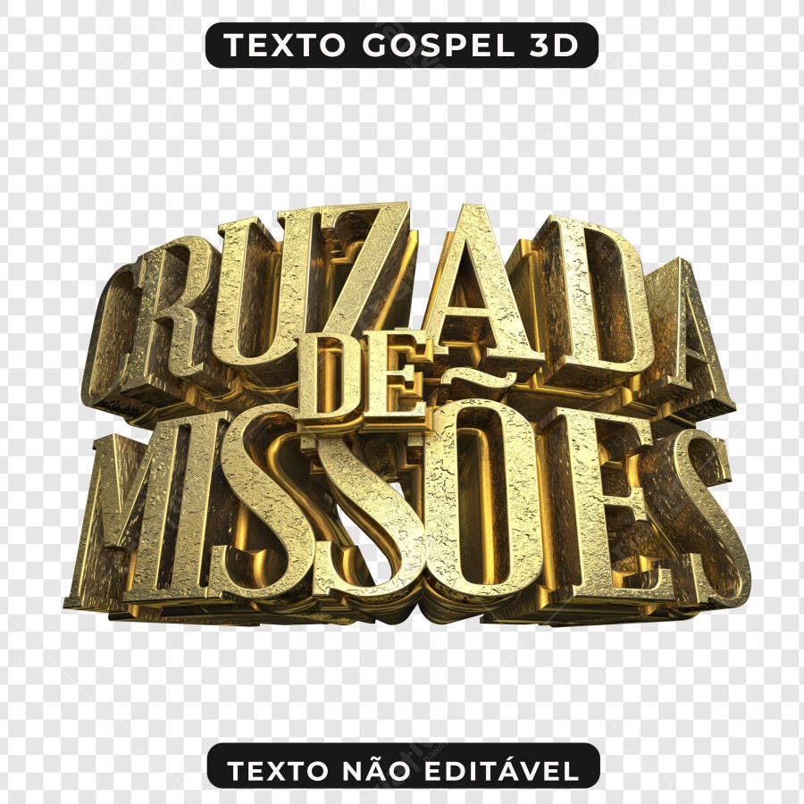 PNG Texto 3D Cruzada de Missões com fundo transparente
