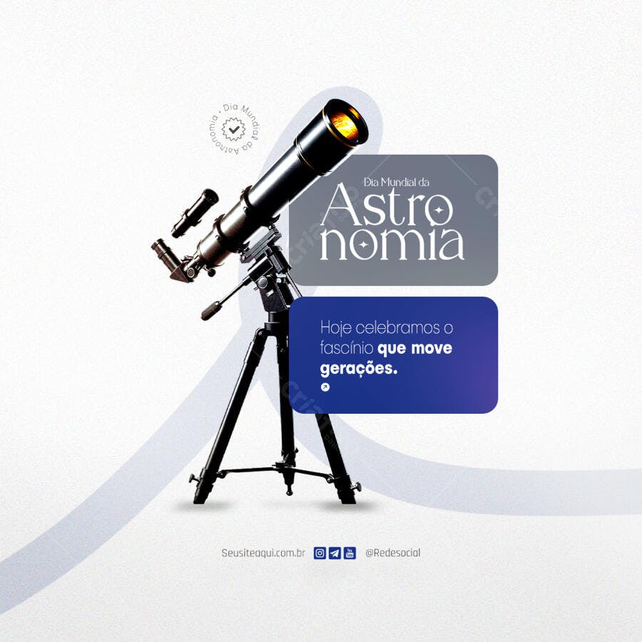 Post para o Dia Mundial da Astronomia PSD Editável