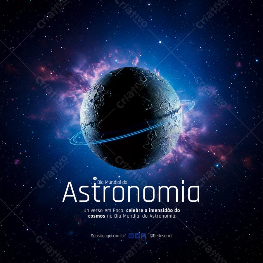 Post para o Dia Mundial da Astronomia PSD Editável