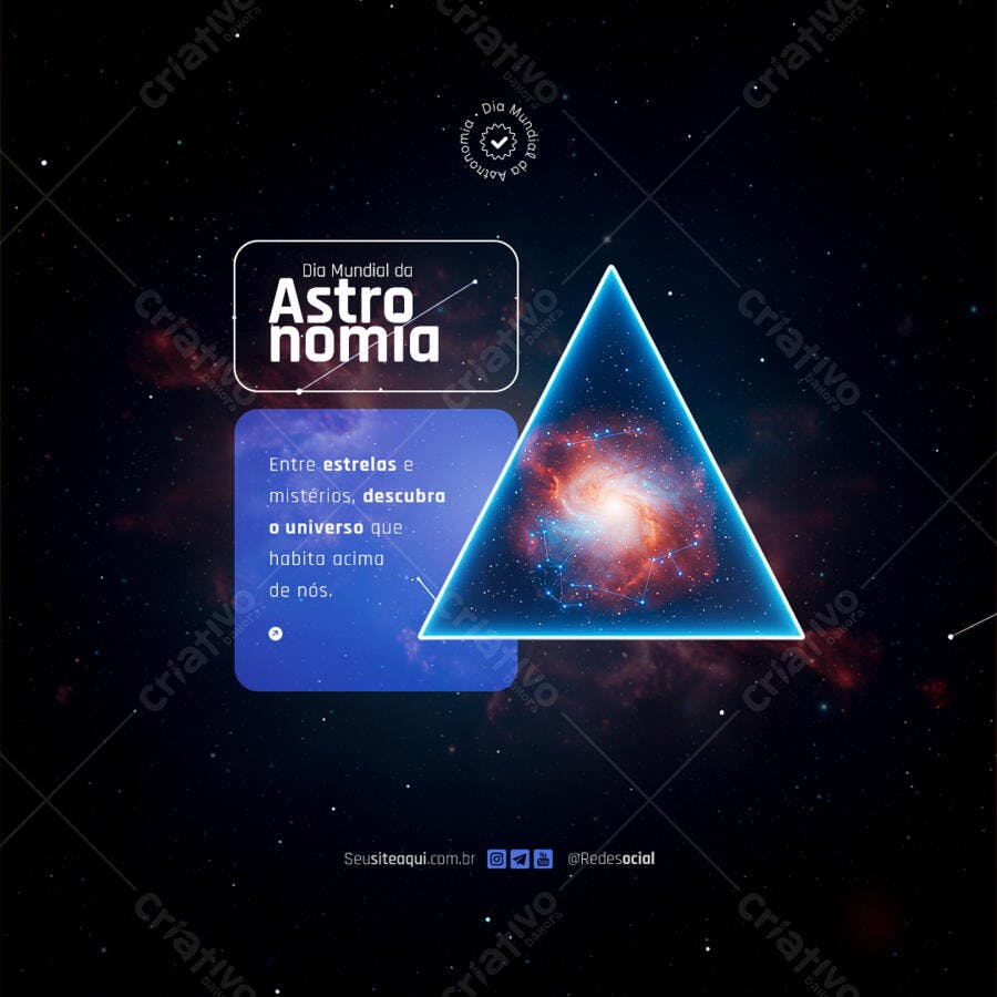 Post para o Dia Mundial da Astronomia PSD Editável