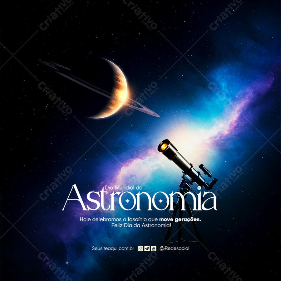 Post para Dia Mundial da Astronomia PSD Editável