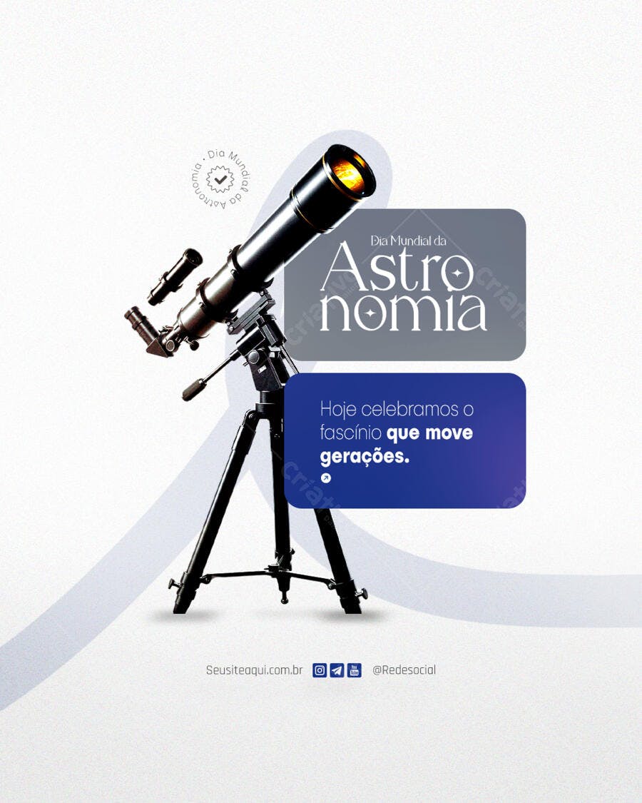 Post para o Dia Mundial da Astronomia PSD Editável