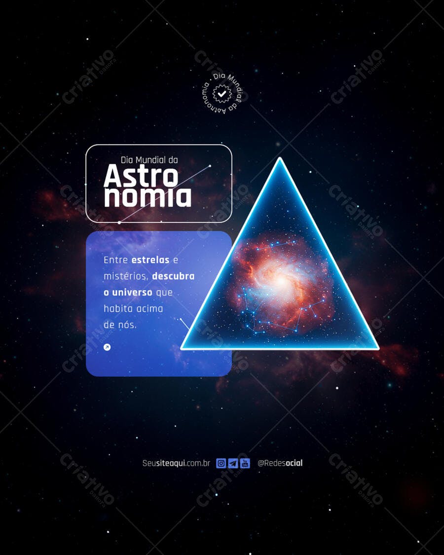 Post para Dia Mundial da Astronomia PSD Editável