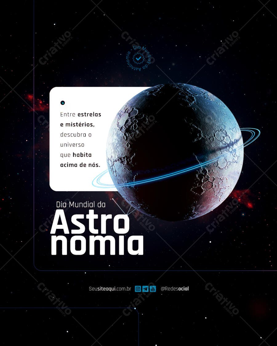 Post para o Dia Mundial da Astronomia PSD Editável