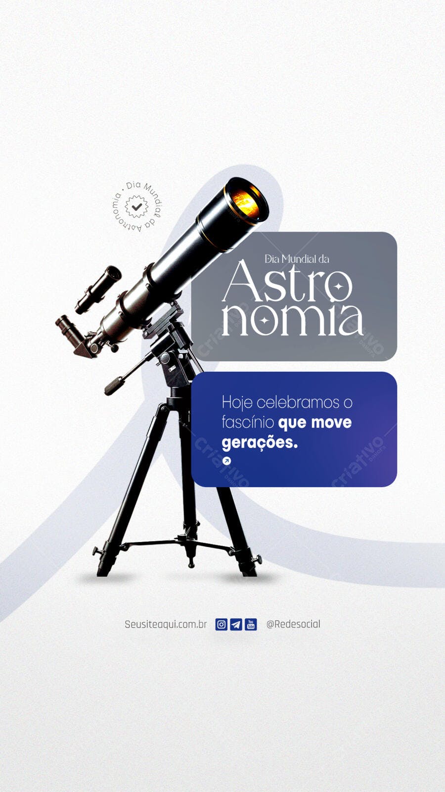 Poster Dia Mundial da Astronomia PSD Editável
