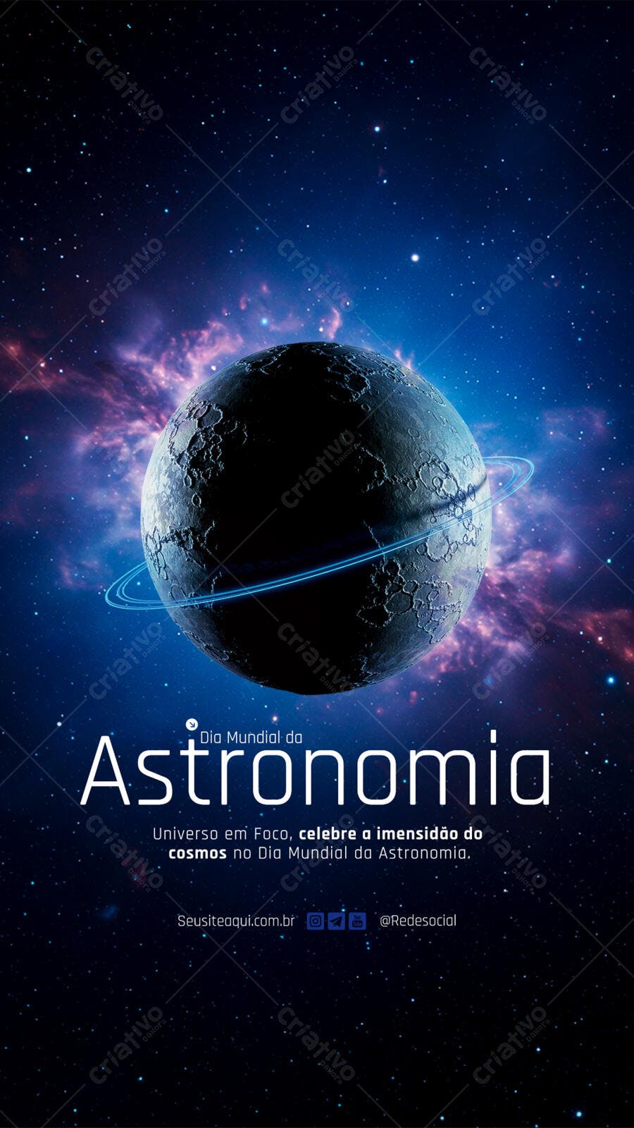 Poster Dia Mundial da Astronomia PSD Editável