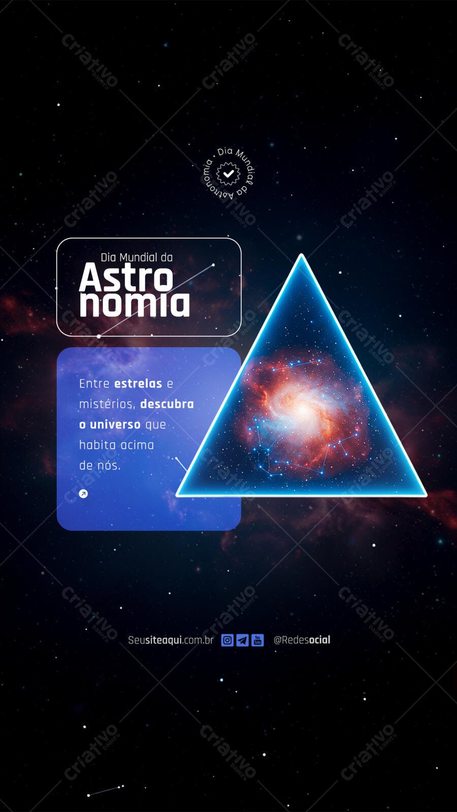 Flyer Dia Mundial da Astronomia PSD Editável