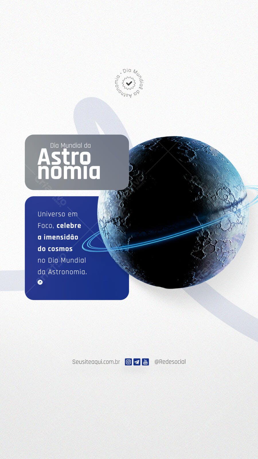 Flyer Dia Mundial da Astronomia PSD Editável