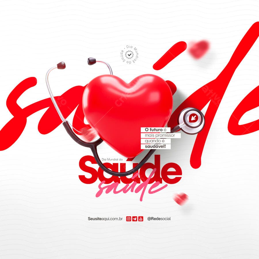 Post para Dia Mundial da Saúde PSD Editável