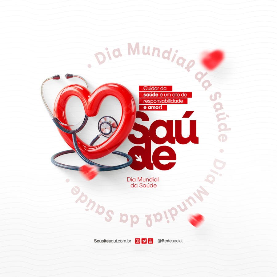 Post para Dia Mundial da Saúde PSD Editável