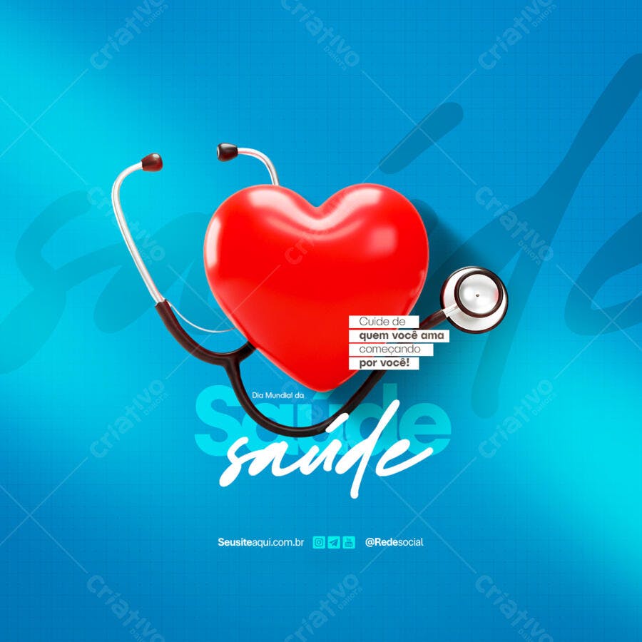 Post para Dia Mundial da Saúde PSD Editável