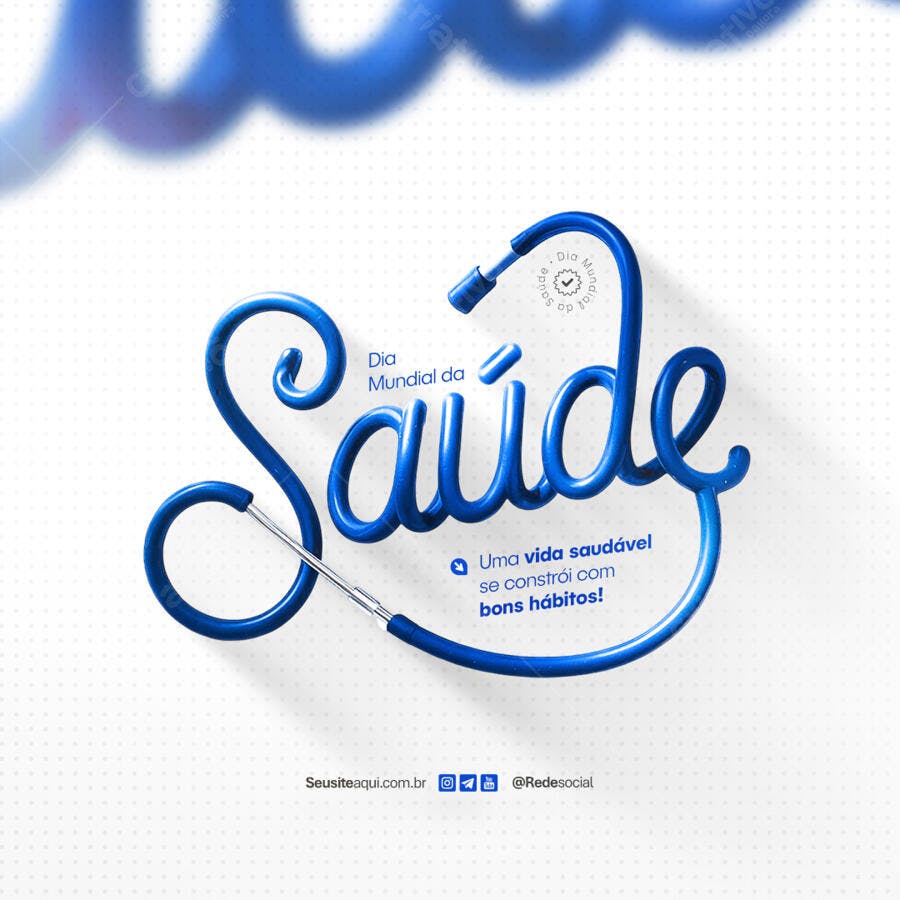 Post para Dia Mundial da Saúde PSD Editável