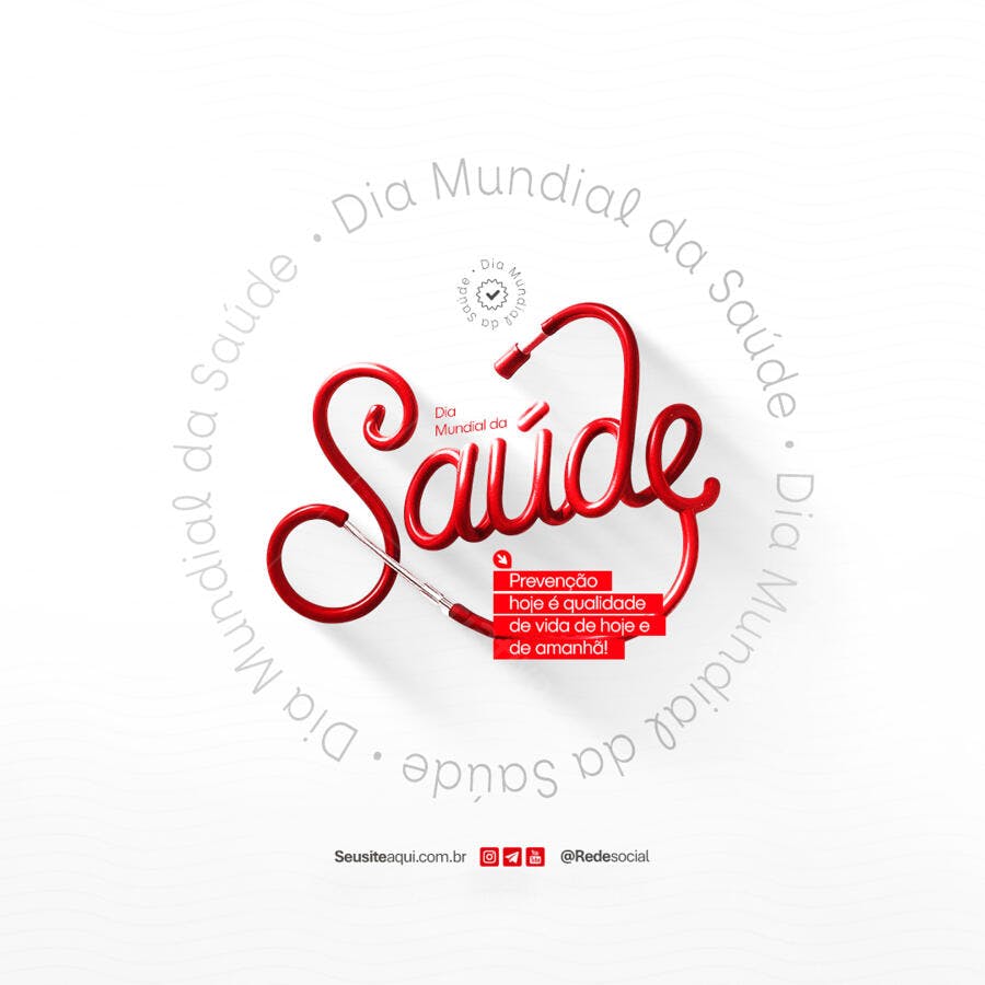 Post para o Dia Mundial da Saúde PSD Editável