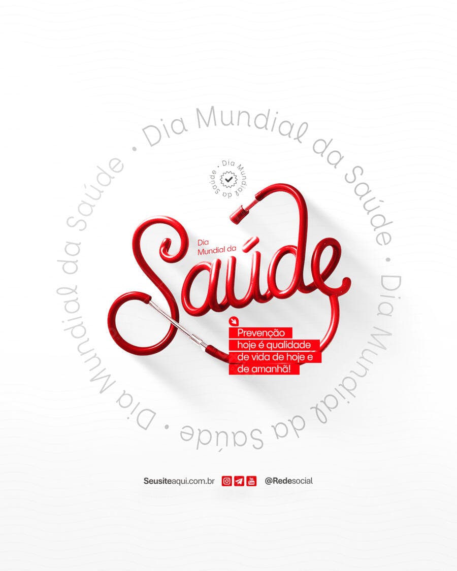 Flyer Dia Mundial da Saúde PSD Editável