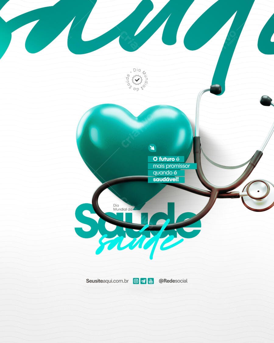 Flyer Dia Mundial da Saúde PSD Editável