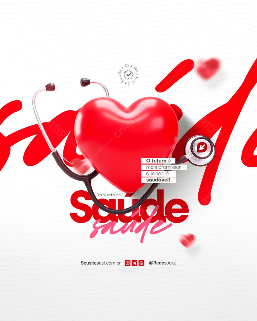 Flyer Dia Mundial da Saúde PSD Editável