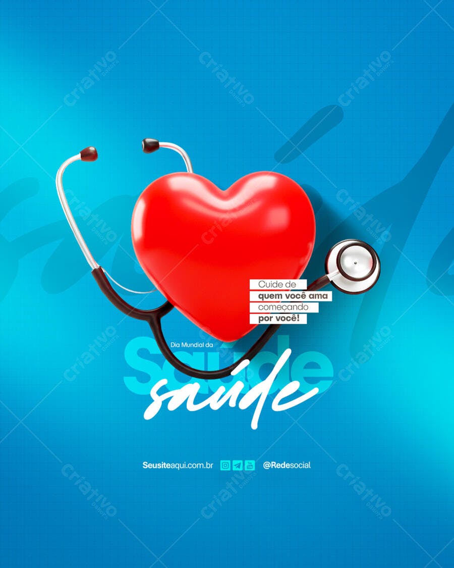 Flyer Dia Mundial da Saúde PSD Editável