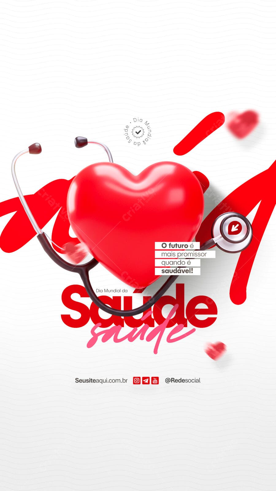 Flyer Dia Mundial da Saúde PSD Editável