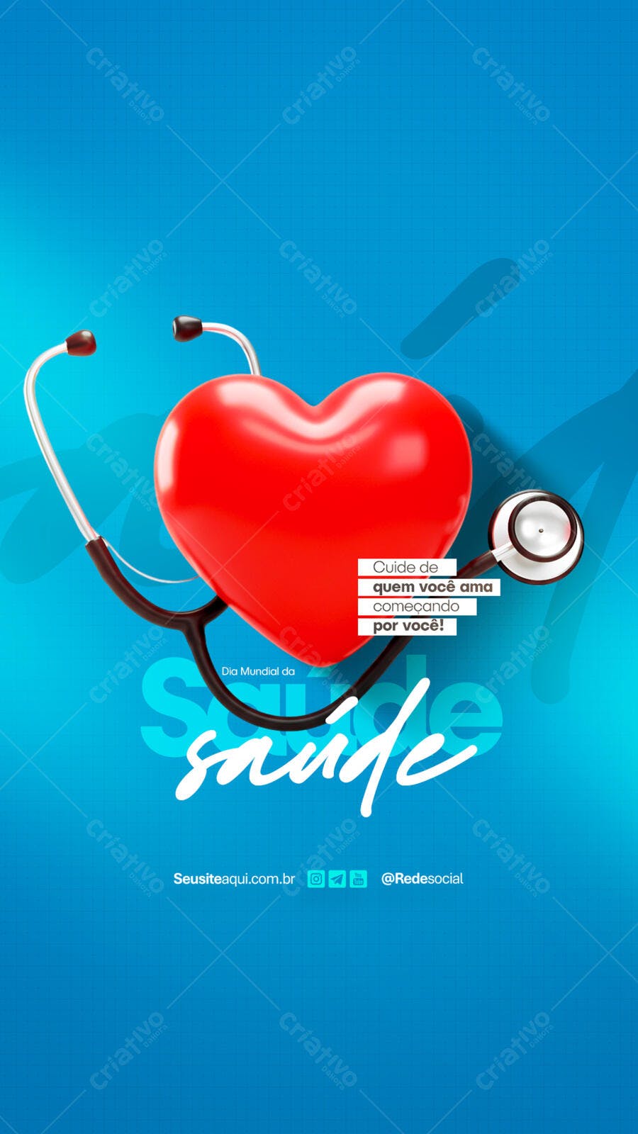 Poster Dia Mundial da Saúde PSD Editável