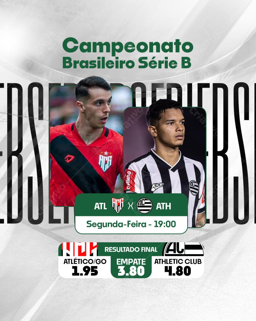 Post de Jogo Campeonato Brasileiro Série B PSD Editável
