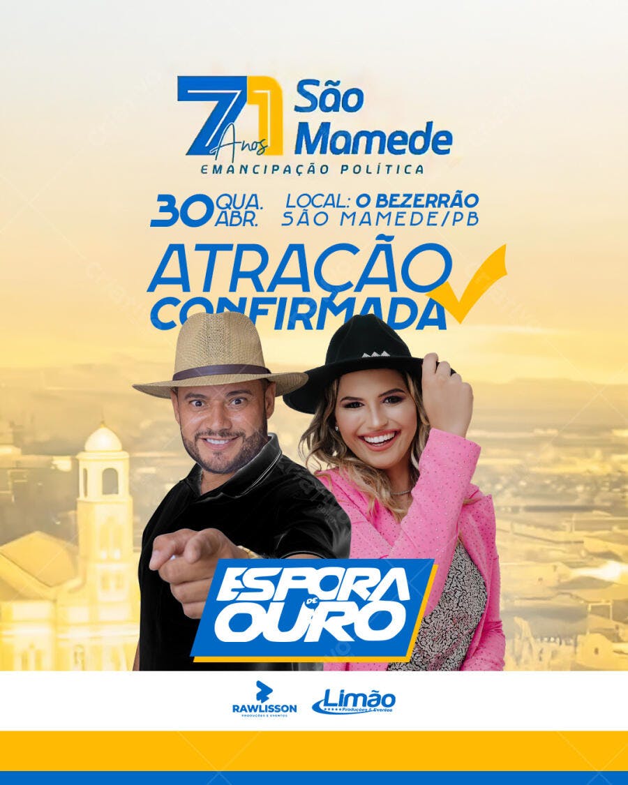 Flyer Aniversário 71 anos de São Mamede PSD Editável