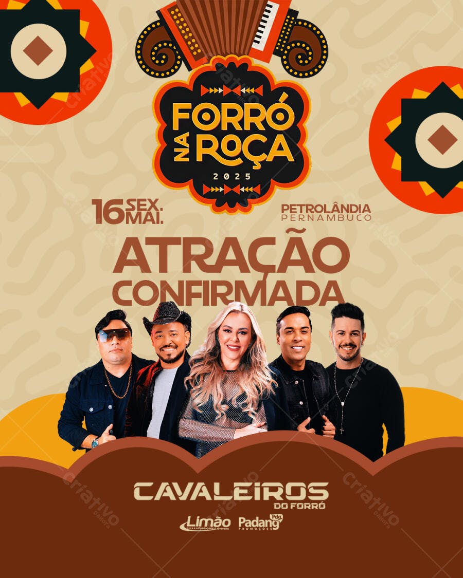 Flyer Forró na Roça 16 de Maio PSD Editável