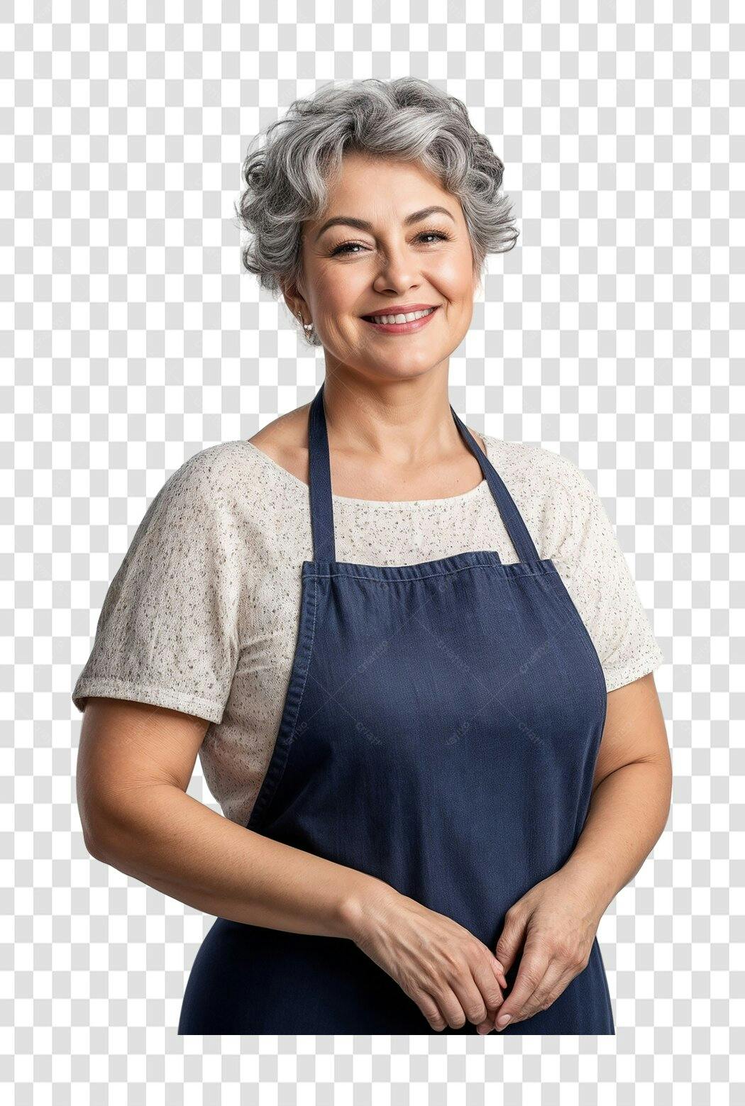 Imagem PNG de mulher com avental fundo transparente