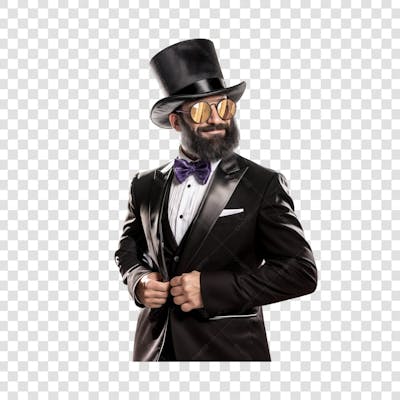 Abraham Lincoln de cartola e terno