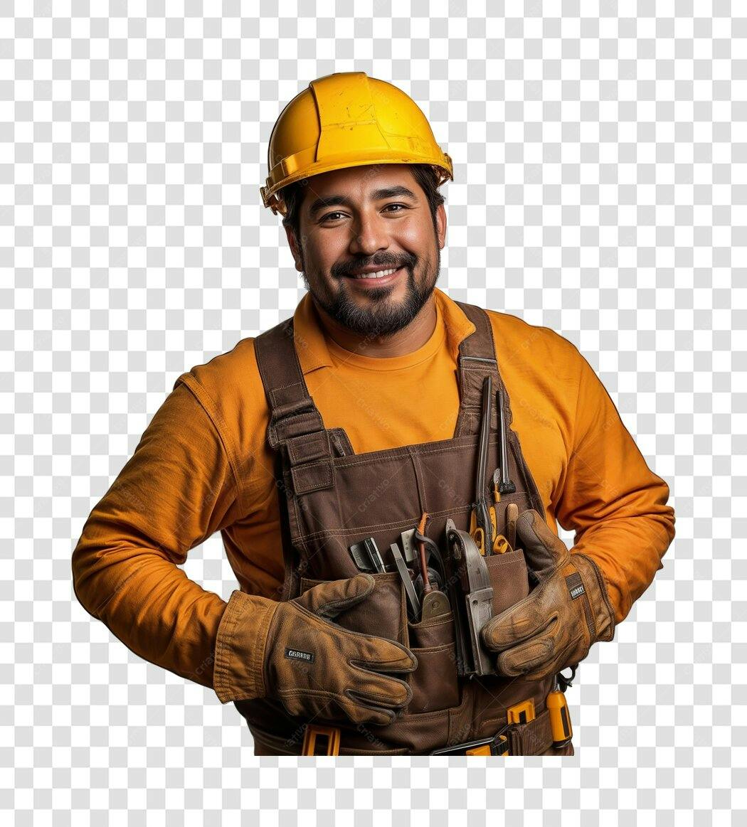 Foto profissional construtor PNG com fundo transparente