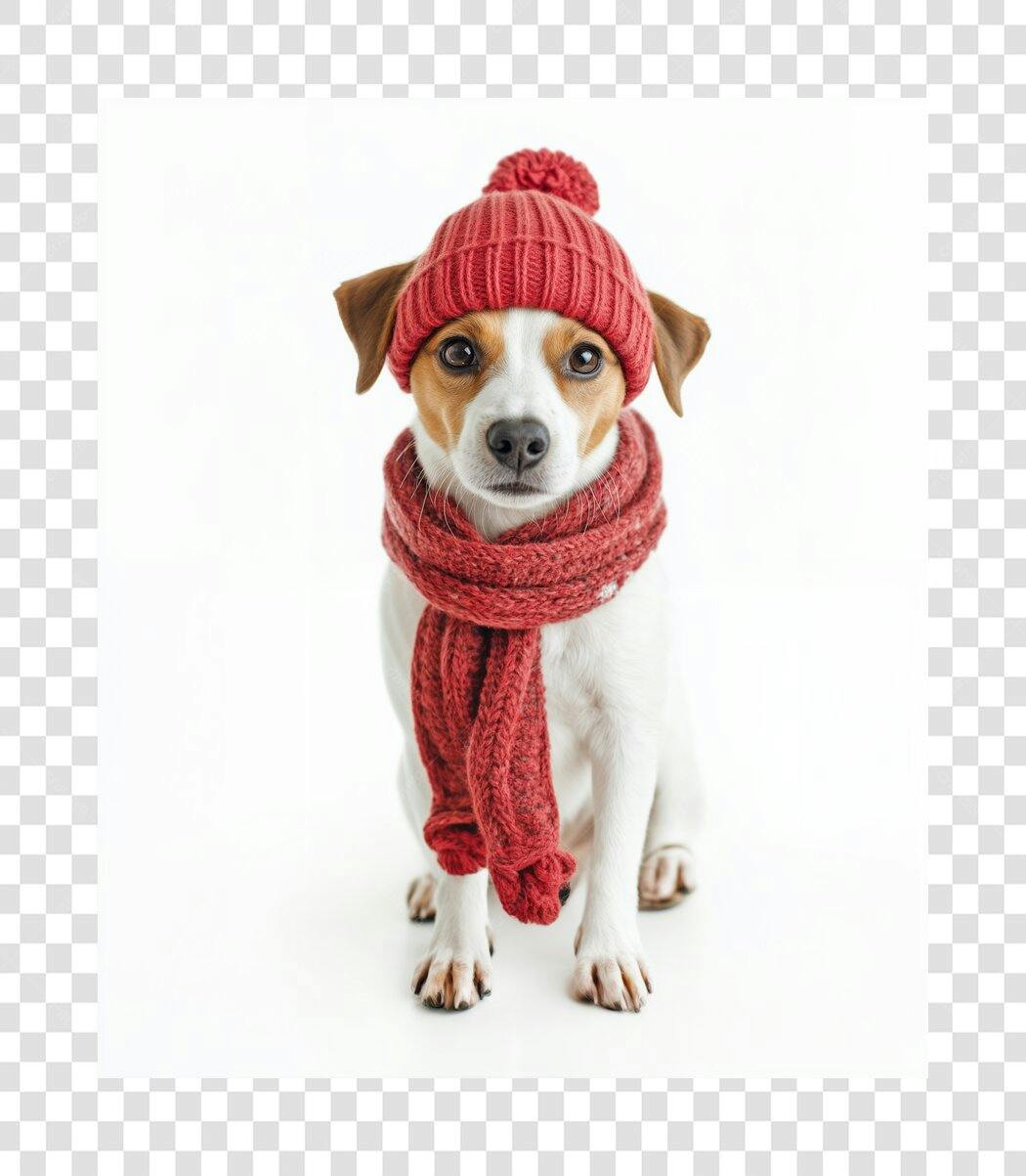 Post Instagram Cachorro Inverno PNG com fundo transparente