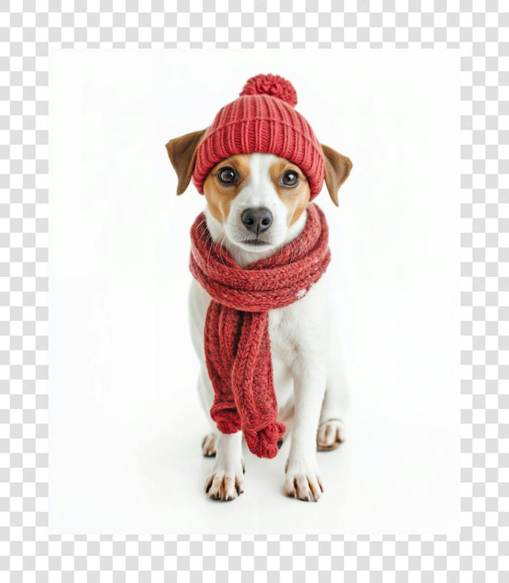 Cachorro com frio e agasalhado