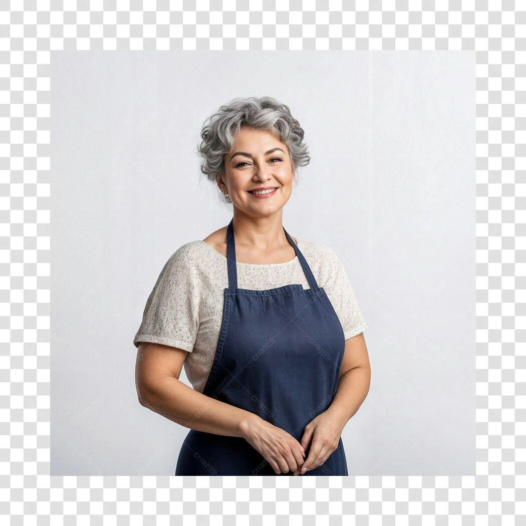 Imagem PNG de mulher cozinheira com fundo transparente