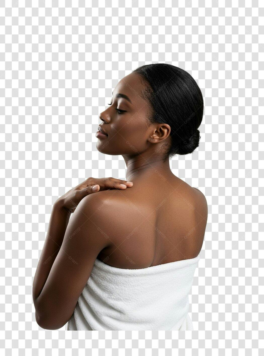 PNG Imagem Mulher Negra em Toalha com fundo transparente