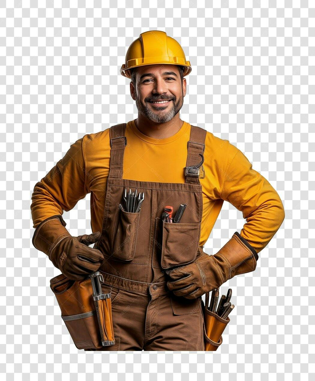 Imagem PNG com fundo transparente profissional de construtor