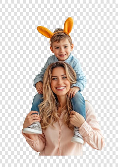 Mãe com o filho, páscoa