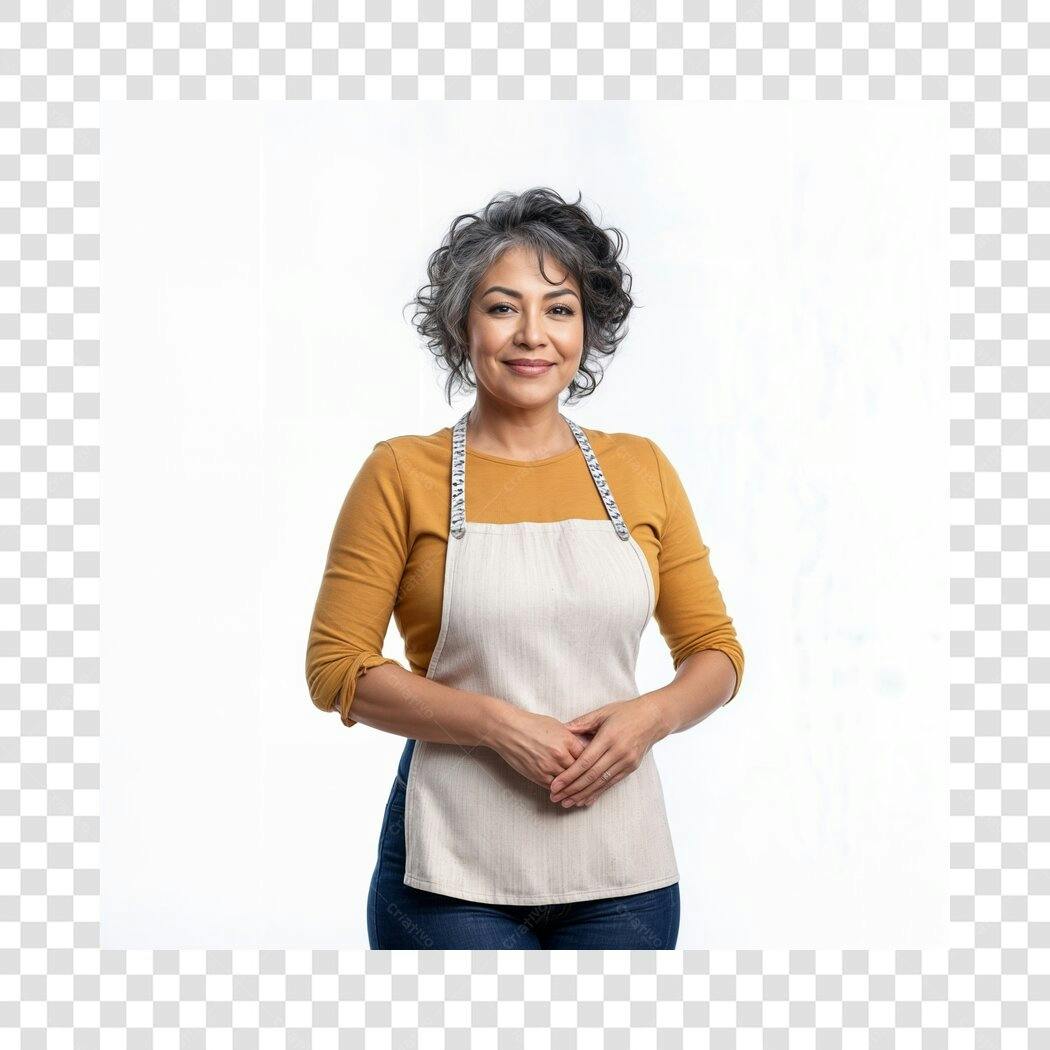 Imagem PNG de mulher cozinheira com fundo transparente