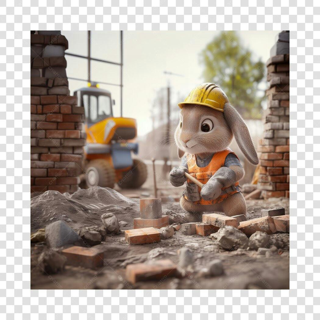 Post Instagram Coelhinho Construtor PNG com fundo transparente