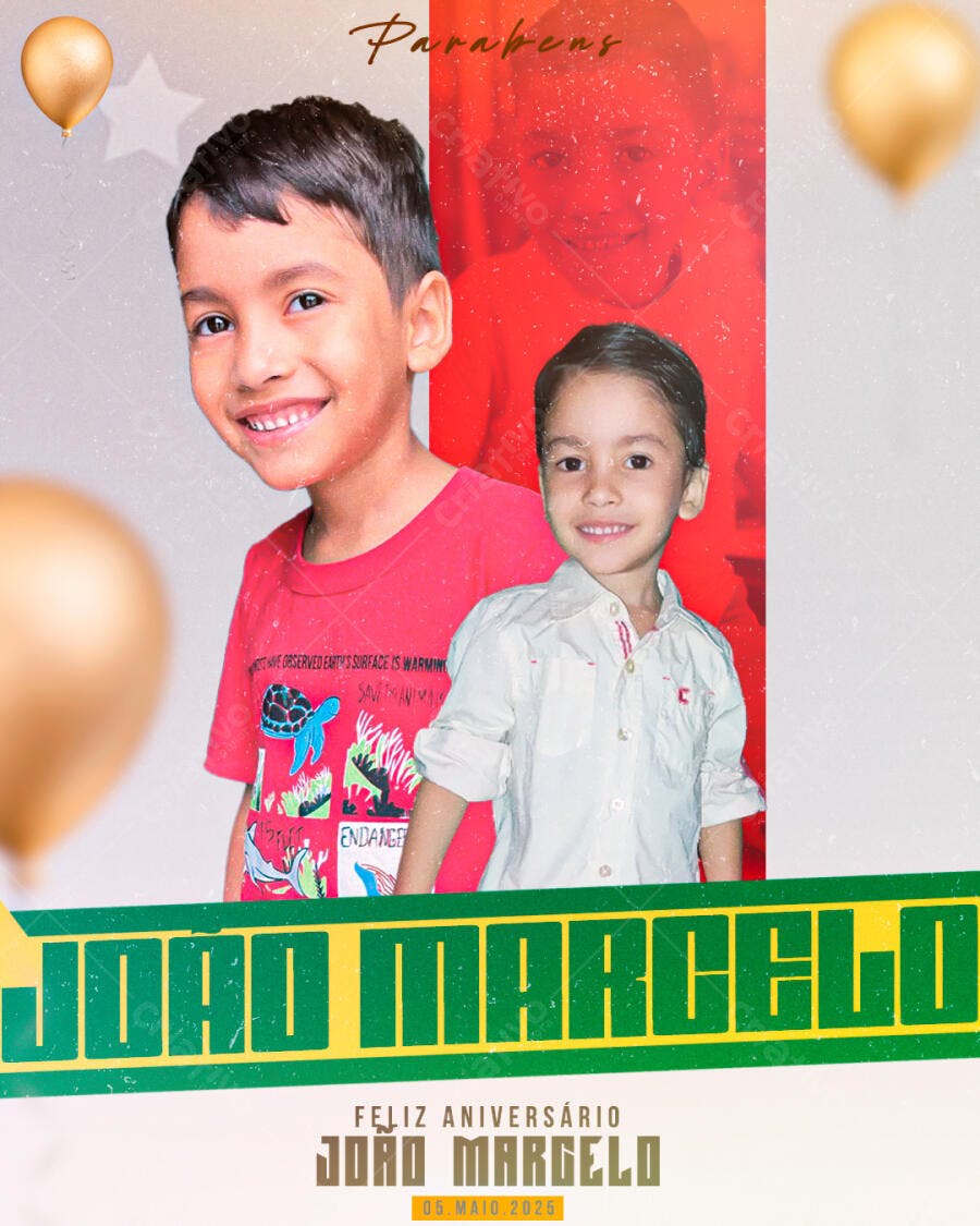 Poster Aniversário Infantil PSD Editável