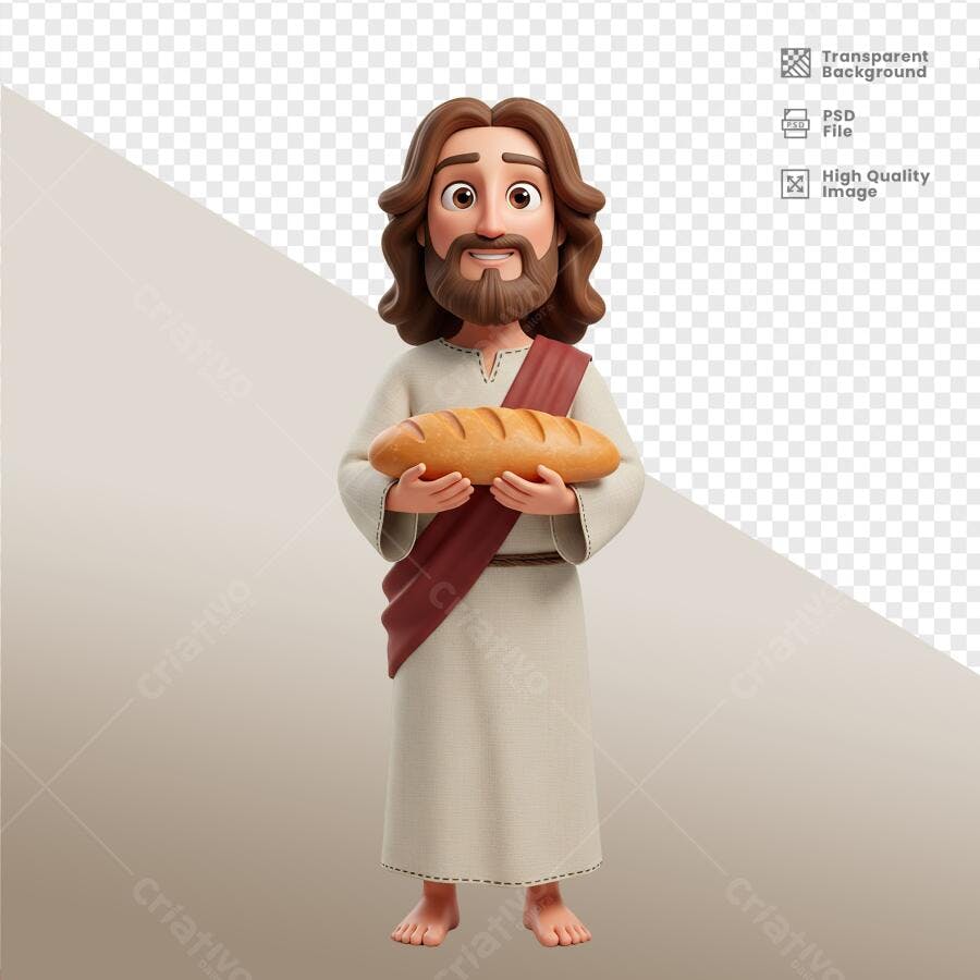 Imagem Jesus com Pão PSD Editável