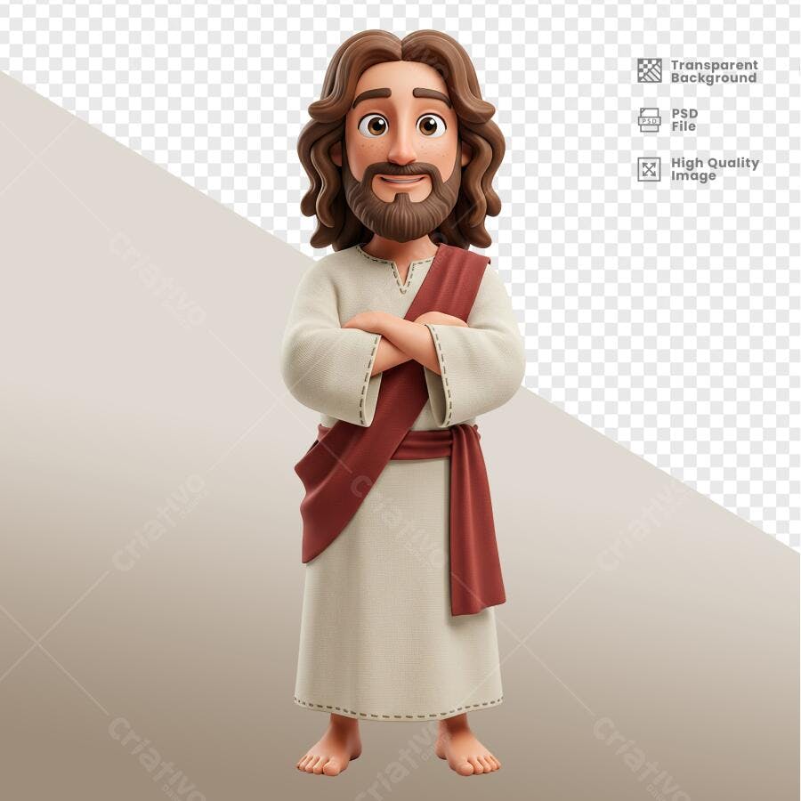 Ilustração Jesus 3D PSD Editável