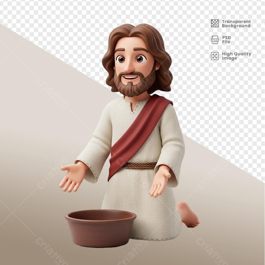 Ilustração Jesus Cristo em PSD Editável